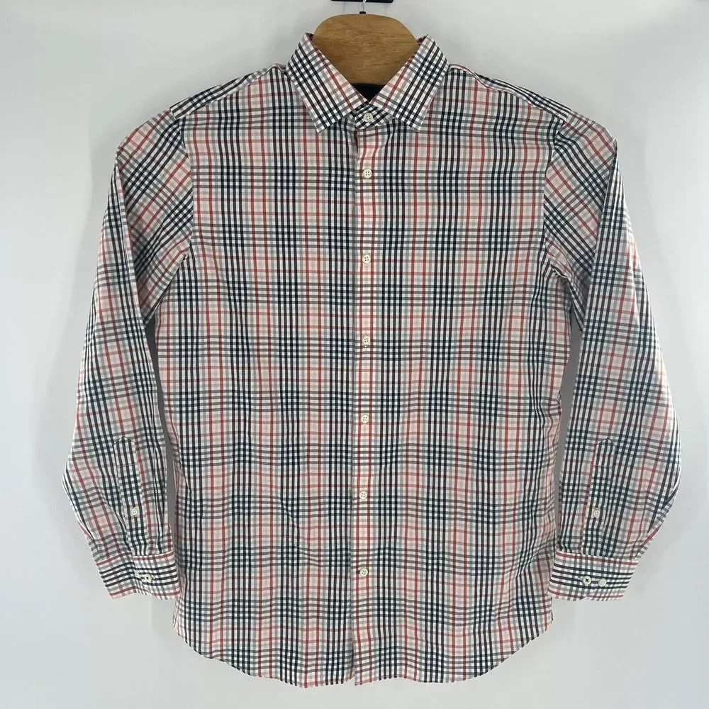 Banana Republic Camden Fit‎ Mens Large Multicolor Plaid Button Up Long Sleeve